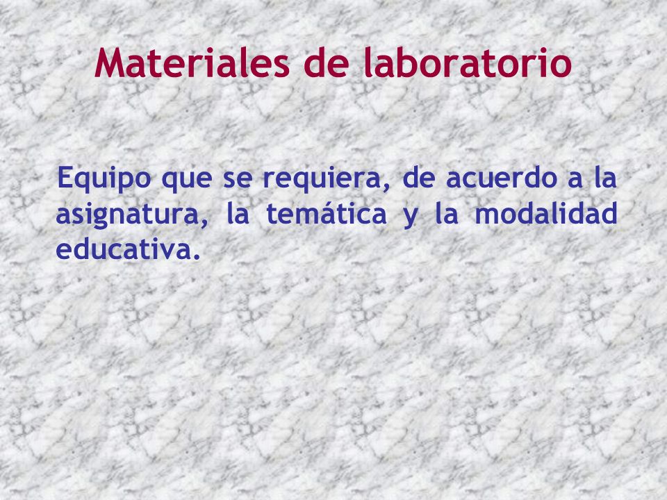 Materiales de laboratorio
