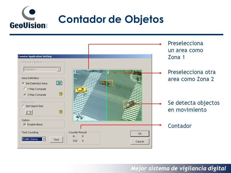 Contador de Objetos Preselecciona un area como Zona 1