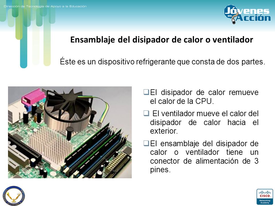 Ensamblaje del disipador de calor o ventilador