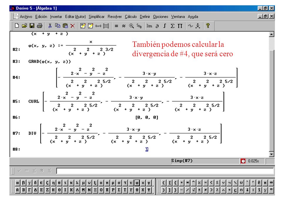 También podemos calcular la divergencia de #4, que será cero
