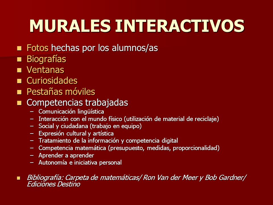 MURALES INTERACTIVOS Fotos hechas por los alumnos/as Biografías