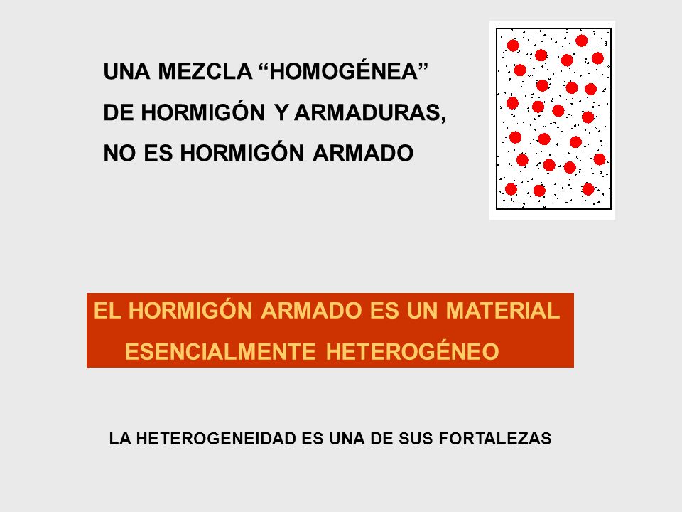 UNA MEZCLA HOMOGÉNEA DE HORMIGÓN Y ARMADURAS, NO ES HORMIGÓN ARMADO