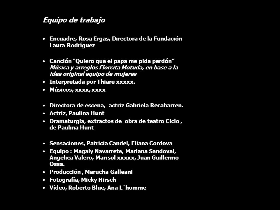 Equipo de trabajo Encuadre, Rosa Ergas, Directora de la Fundación Laura Rodríguez.