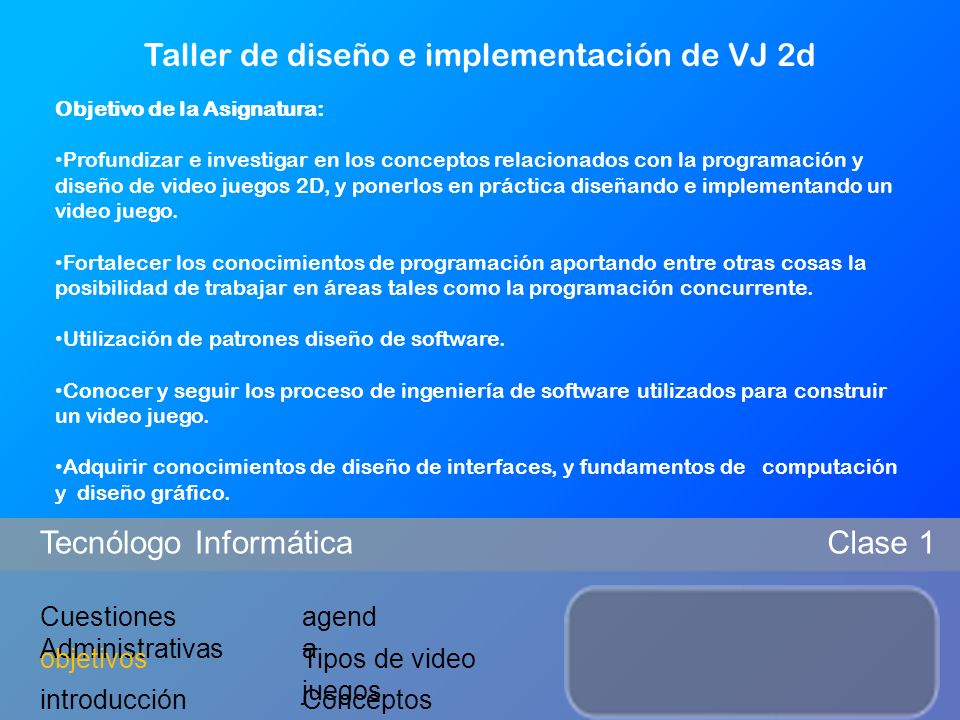 Taller de diseño e implementación de VJ 2d