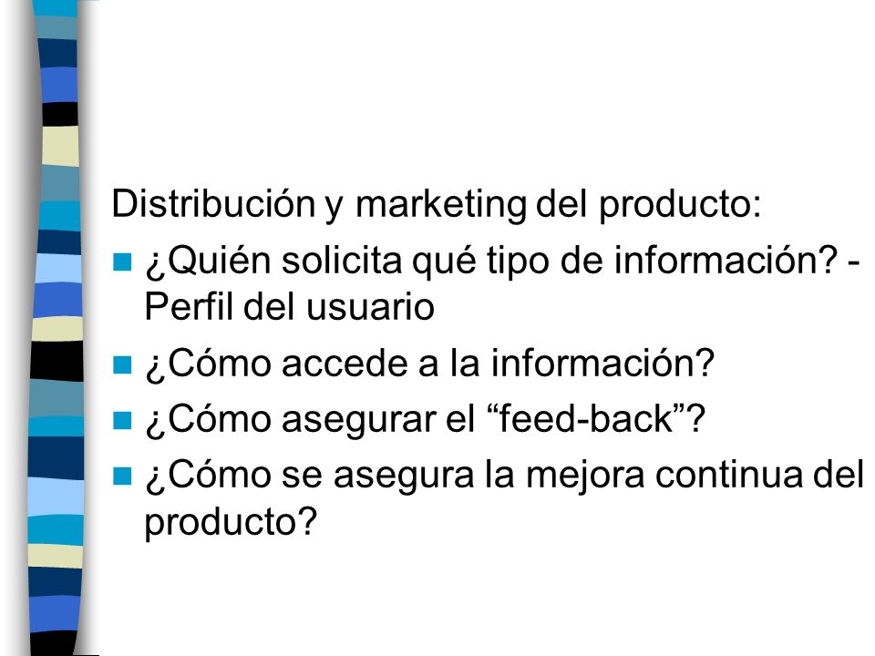Distribución y marketing del producto: