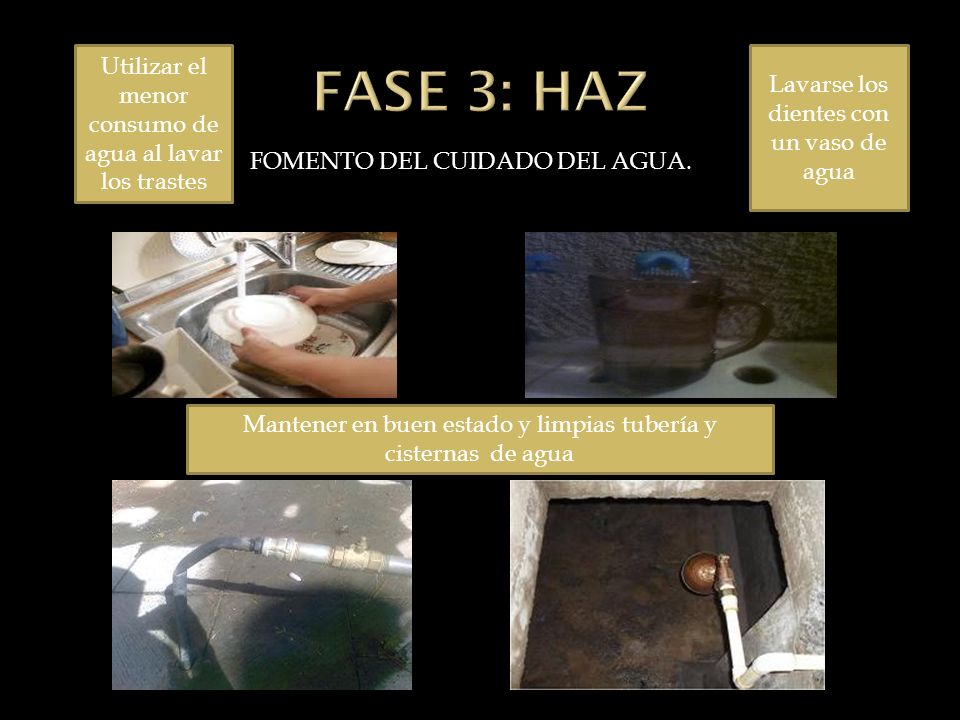 FASE 3: HAZ Utilizar el menor consumo de agua al lavar los trastes