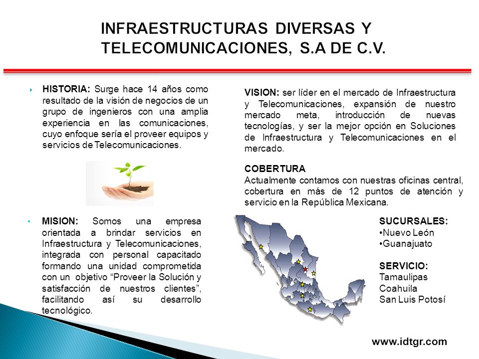 INFRAESTRUCTURAS DIVERSAS Y TELECOMUNICACIONES, S.A DE C.V.