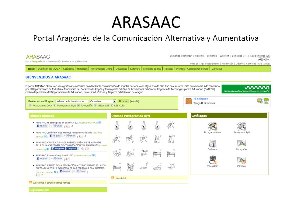 ARASAAC Portal Aragonés de la Comunicación Alternativa y Aumentativa