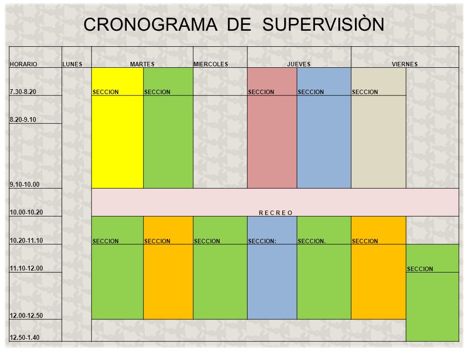 CRONOGRAMA DE SUPERVISIÒN
