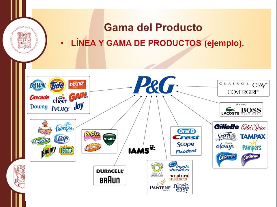 Gama del Producto LÍNEA Y GAMA DE PRODUCTOS (ejemplo).
