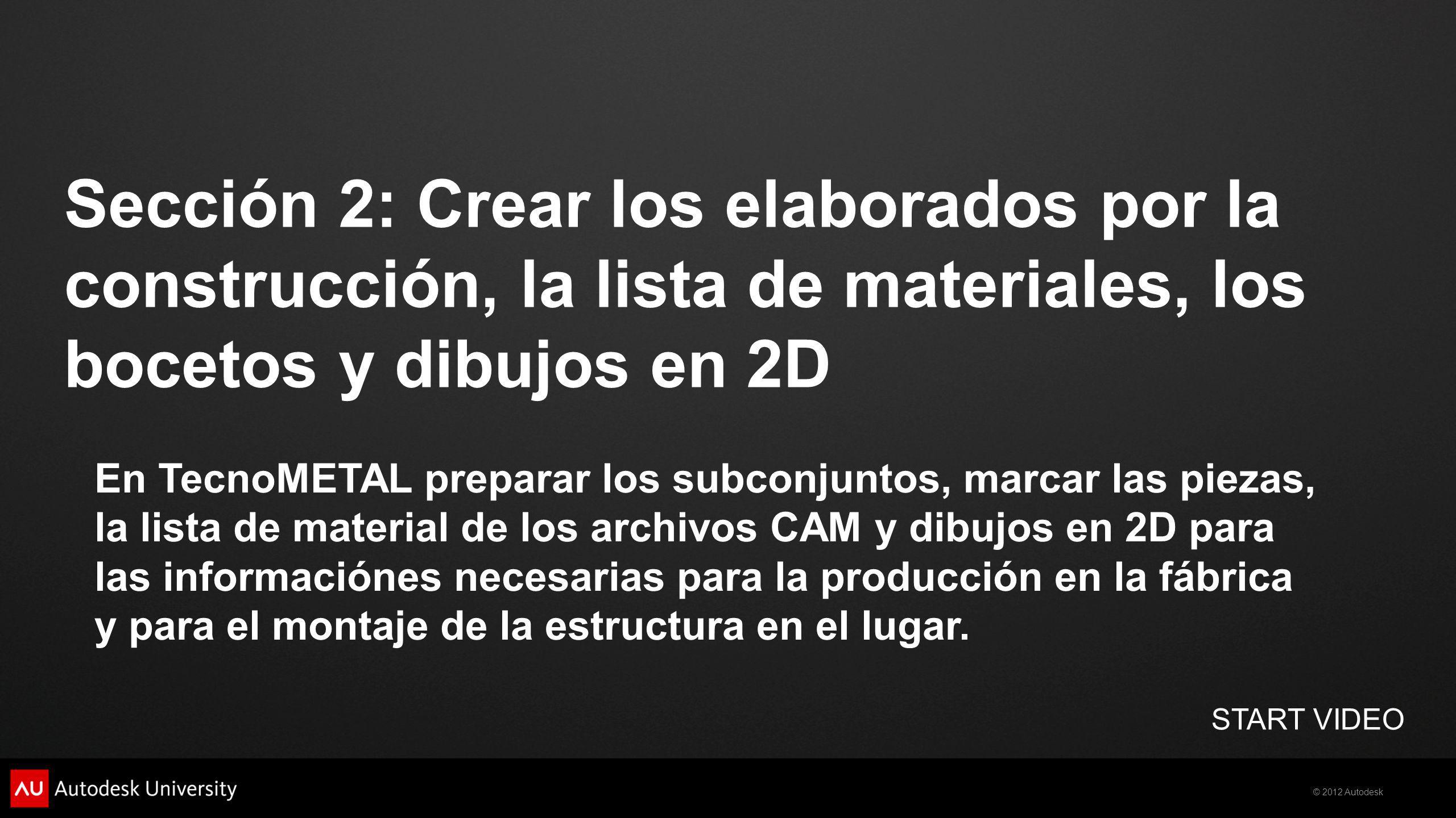 Sección 2: Crear los elaborados por la construcción, la lista de materiales, los bocetos y dibujos en 2D