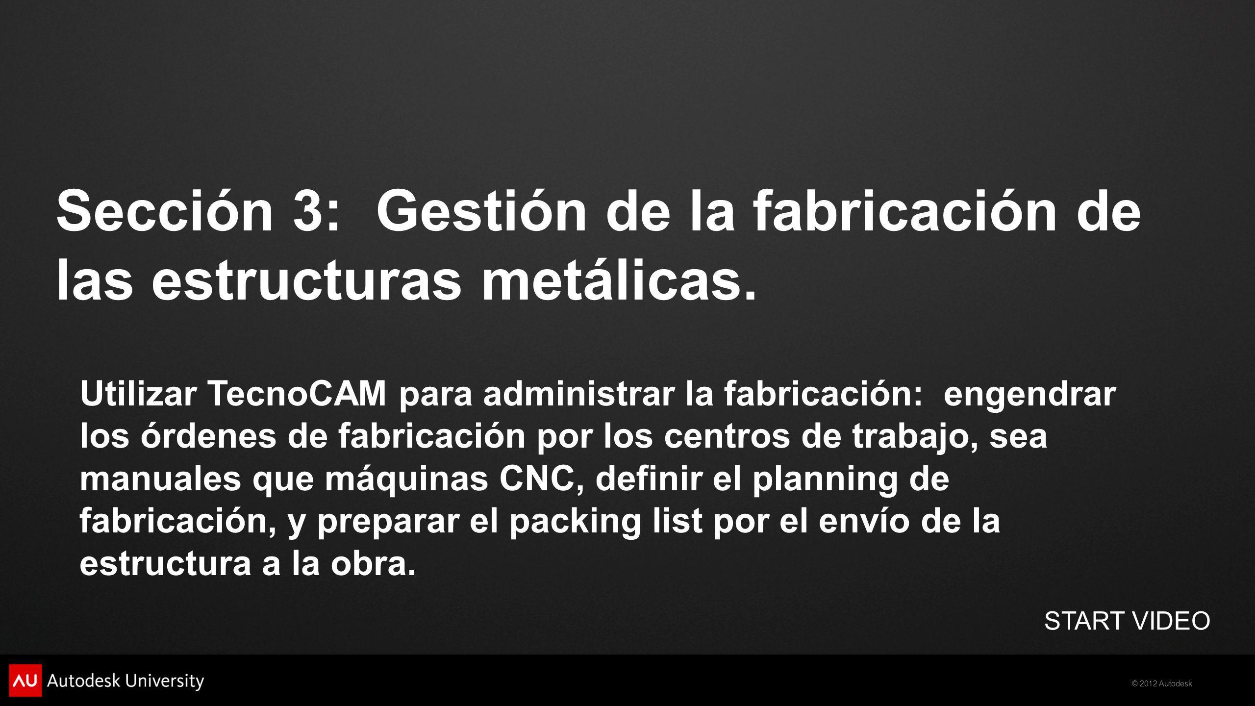 Sección 3: Gestión de la fabricación de las estructuras metálicas.