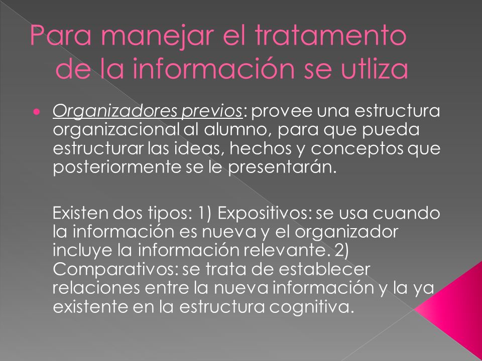 Para manejar el tratamento de la información se utliza