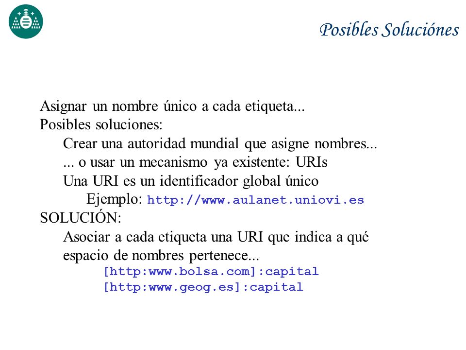 Posibles Soluciónes Asignar un nombre único a cada etiqueta...