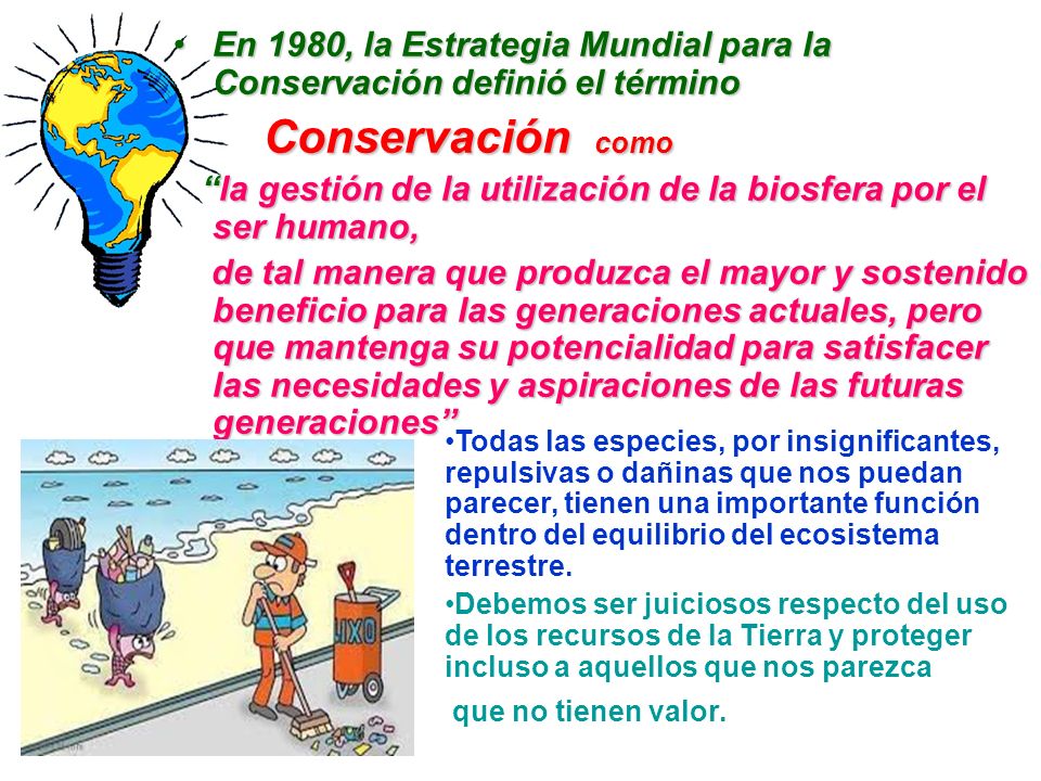 En 1980, la Estrategia Mundial para la Conservación definió el término