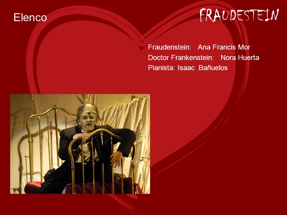 Elenco Fraudenstein: Ana Francis Mor Doctor Frankenstein: Nora Huerta