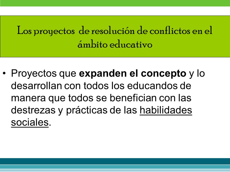 Los proyectos de resolución de conflictos en el ámbito educativo