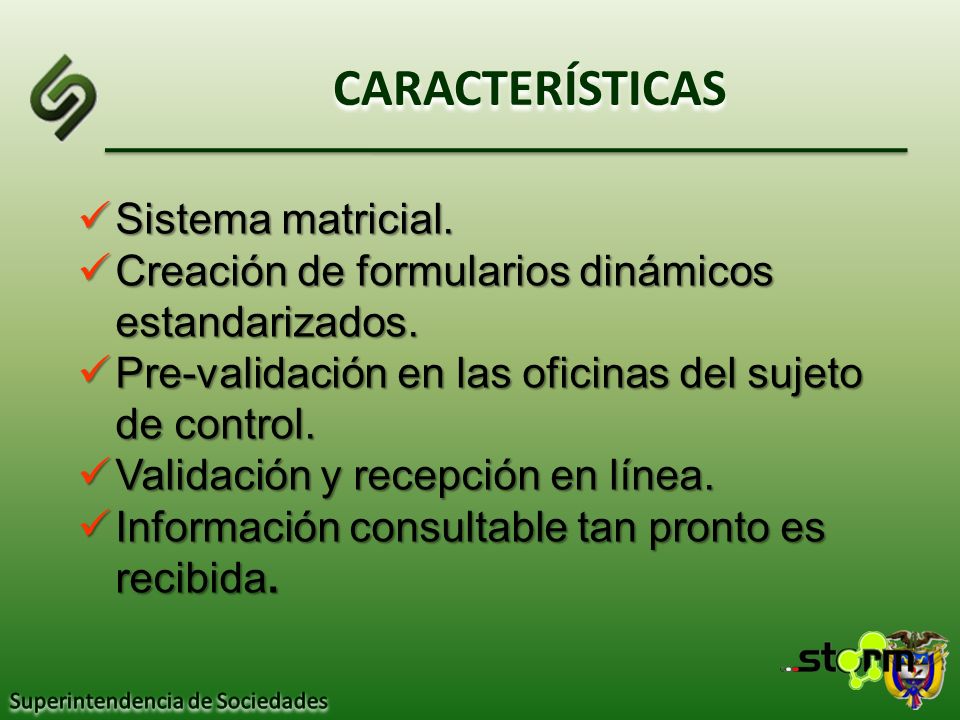 CARACTERÍSTICAS Sistema matricial.