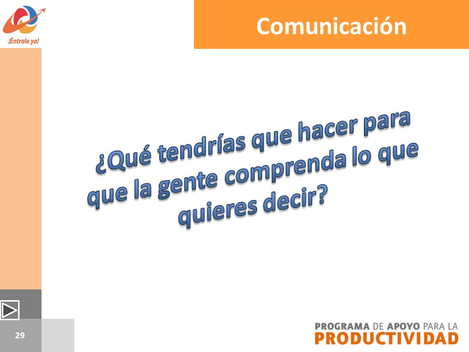Comunicación ¿Qué tendrías que hacer para que la gente comprenda lo que quieres decir