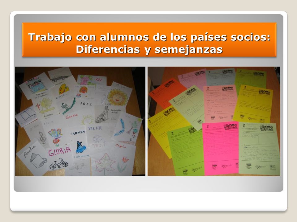 Trabajo con alumnos de los países socios: Diferencias y semejanzas