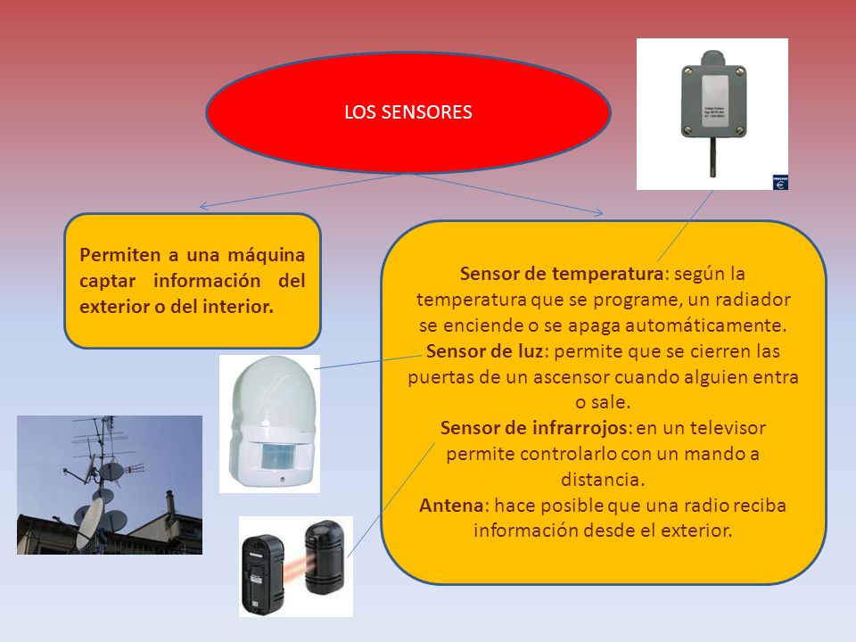 LOS SENSORES Permiten a una máquina captar información del exterior o del interior.