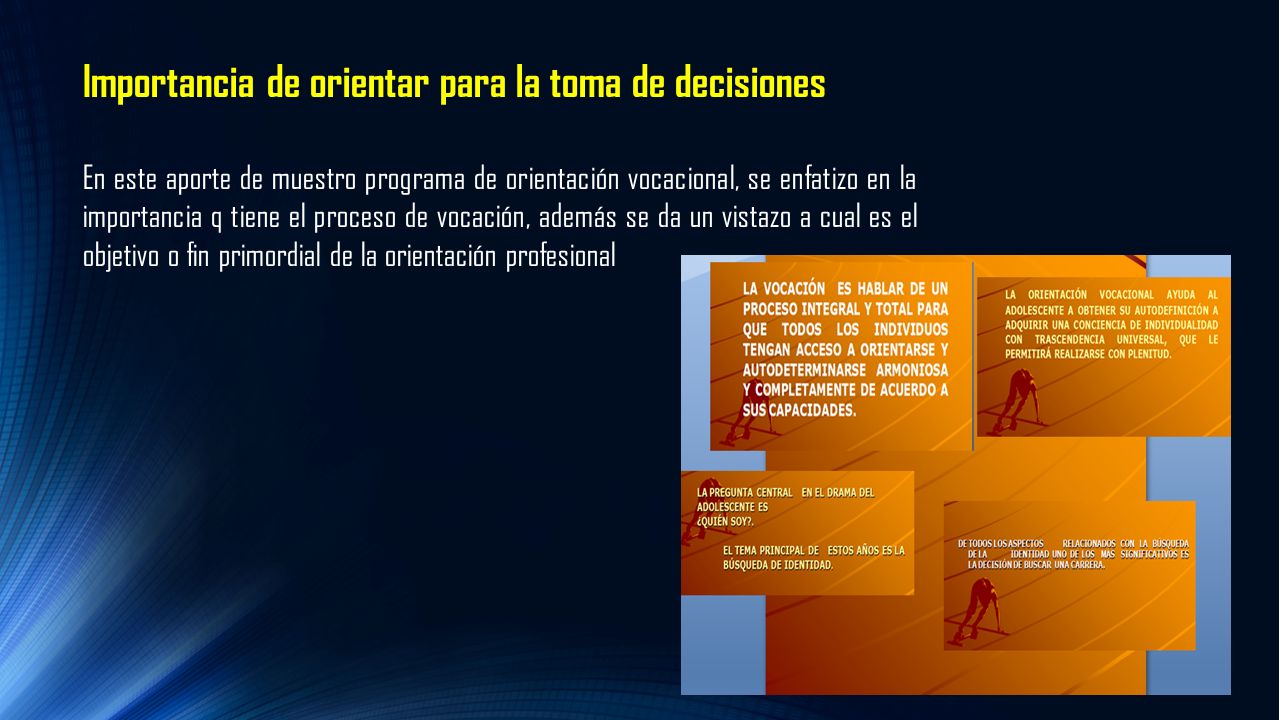 Importancia de orientar para la toma de decisiones