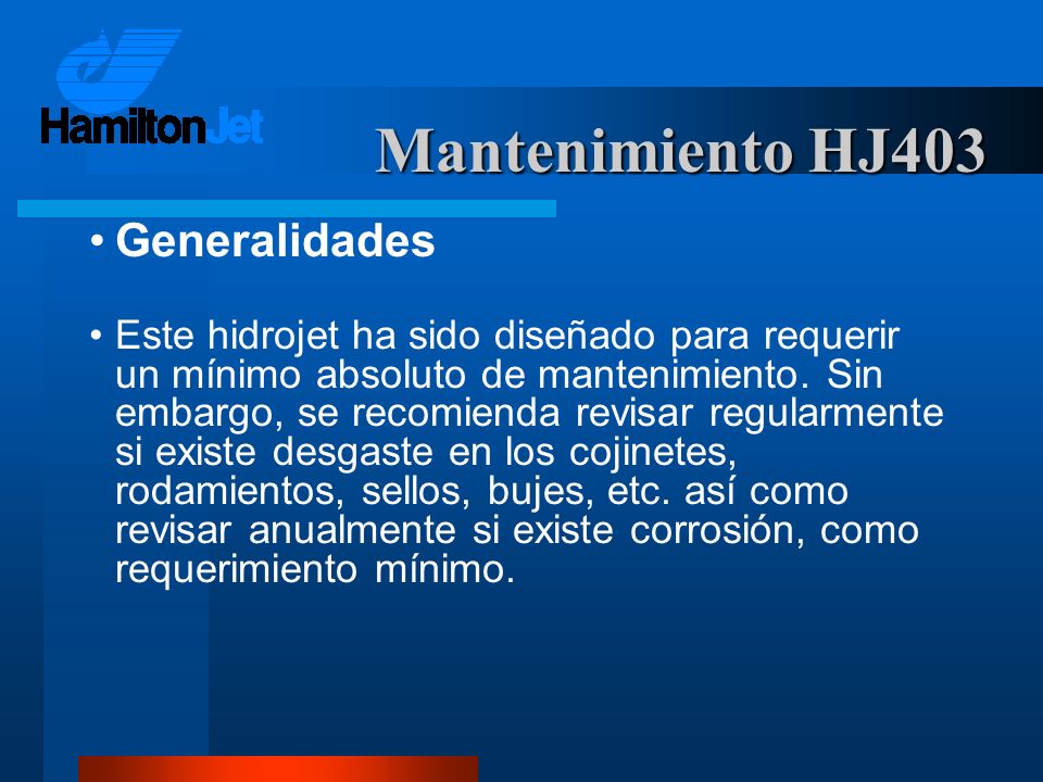 Mantenimiento HJ403 Generalidades