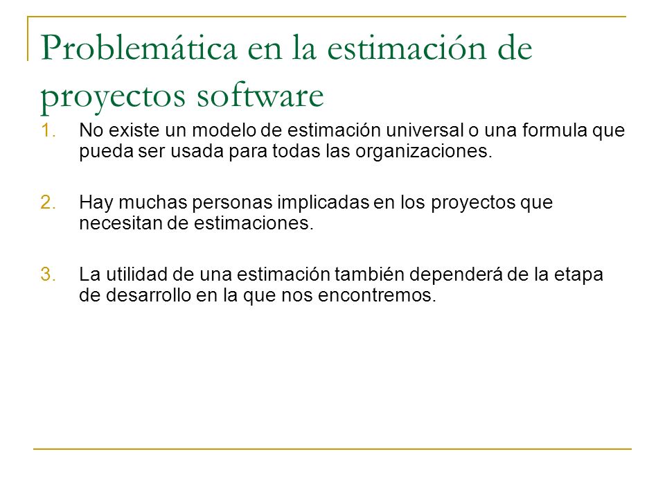 Problemática en la estimación de proyectos software