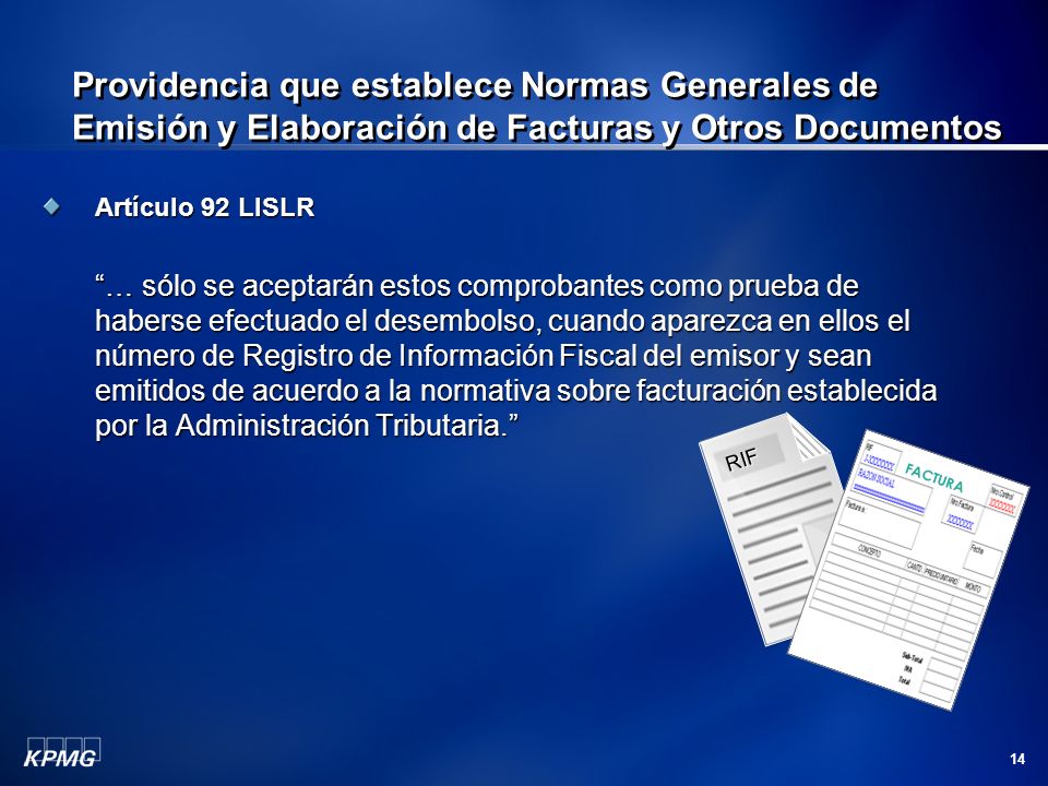 Providencia que establece Normas Generales de Emisión y Elaboración de Facturas y Otros Documentos