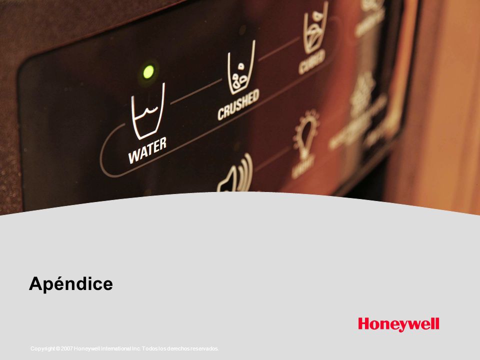 Apéndice Copyright © 2007 Honeywell International Inc. Todos los derechos reservados.