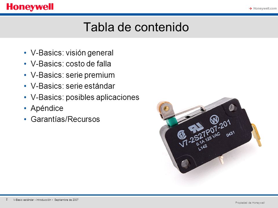 Tabla de contenido V-Basics: visión general V-Basics: costo de falla