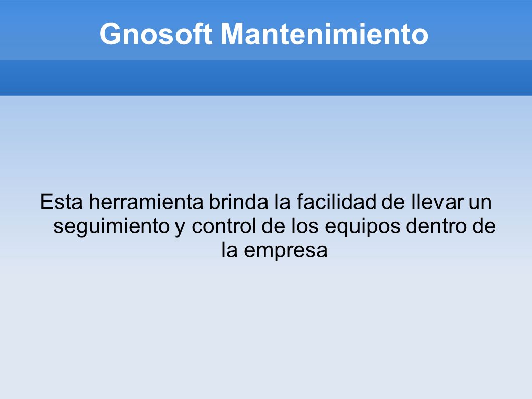 Gnosoft Mantenimiento