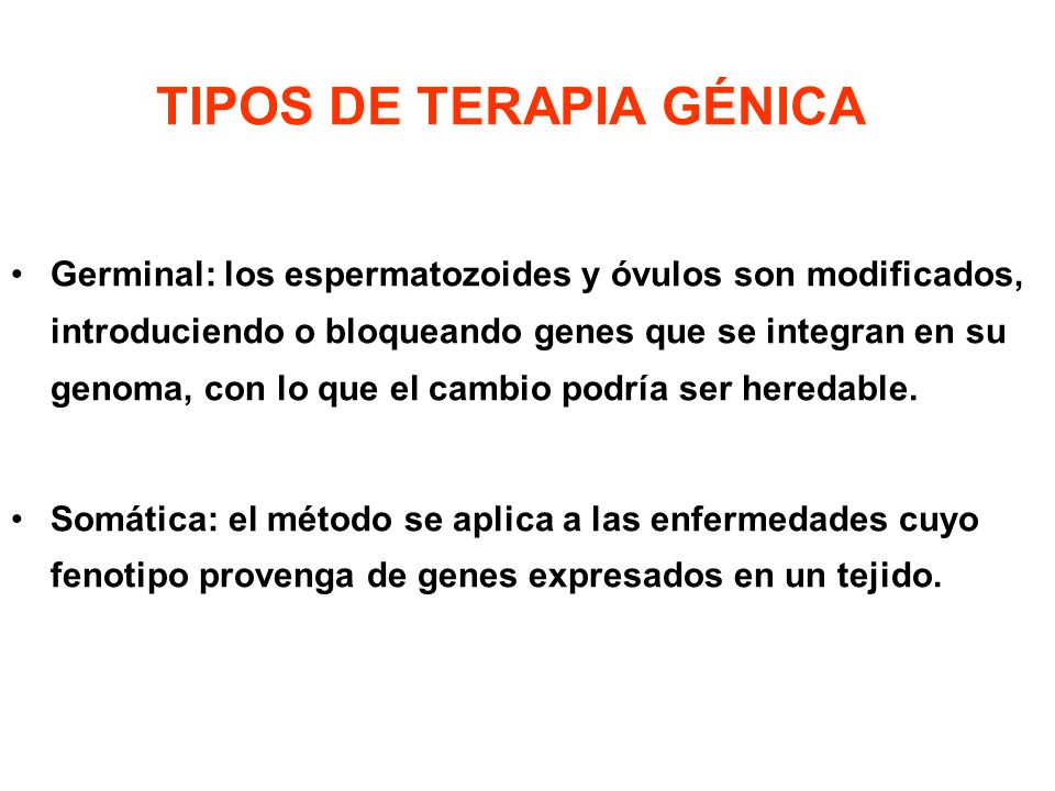 TIPOS DE TERAPIA GÉNICA