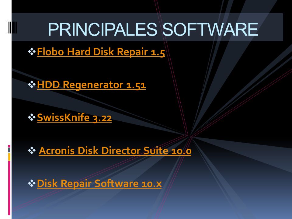 PRINCIPALES SOFTWARE Flobo Hard Disk Repair 1.5 HDD Regenerator 1.51