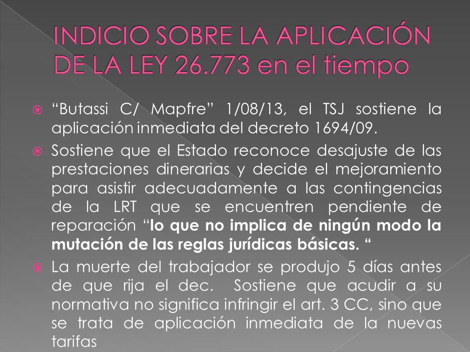 INDICIO SOBRE LA APLICACIÓN DE LA LEY en el tiempo