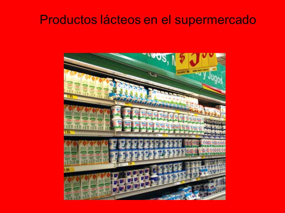 Productos lácteos en el supermercado