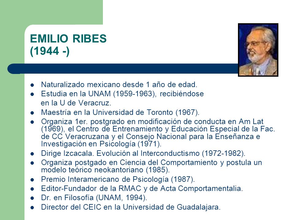 EMILIO RIBES (1944 -) Naturalizado mexicano desde 1 año de edad.
