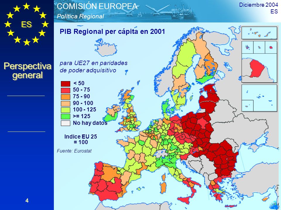 PIB Regional per cápita en 2001