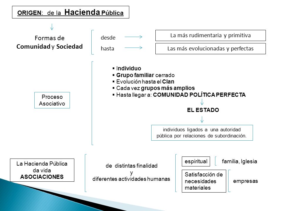 Formas de Comunidad y Sociedad ORIGEN: de la Hacienda Pública