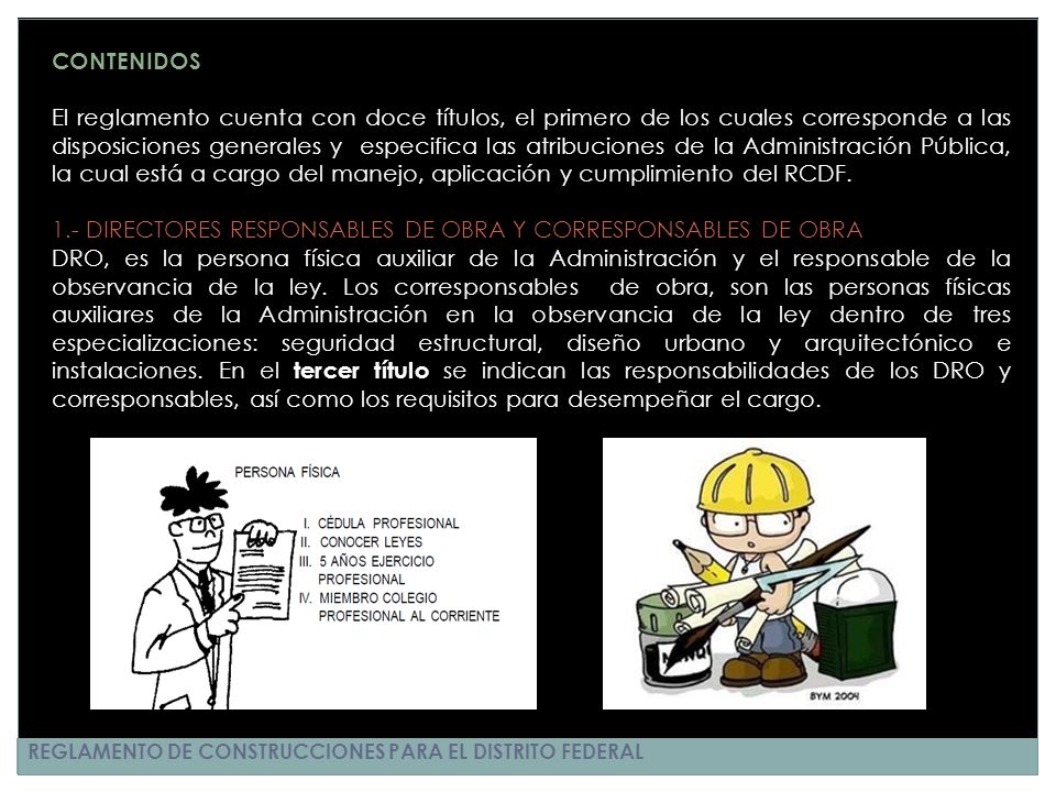 1.- DIRECTORES RESPONSABLES DE OBRA Y CORRESPONSABLES DE OBRA