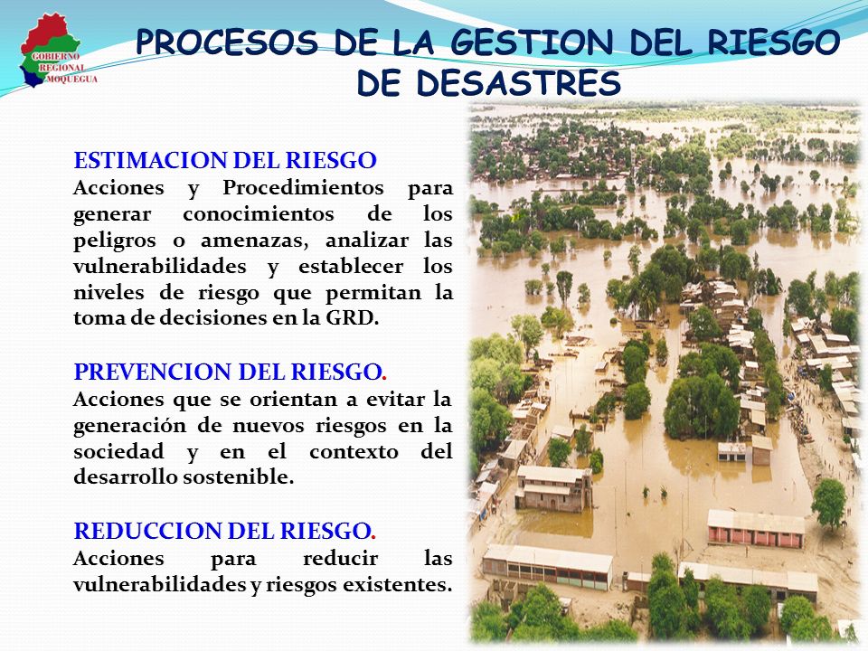 PROCESOS DE LA GESTION DEL RIESGO DE DESASTRES