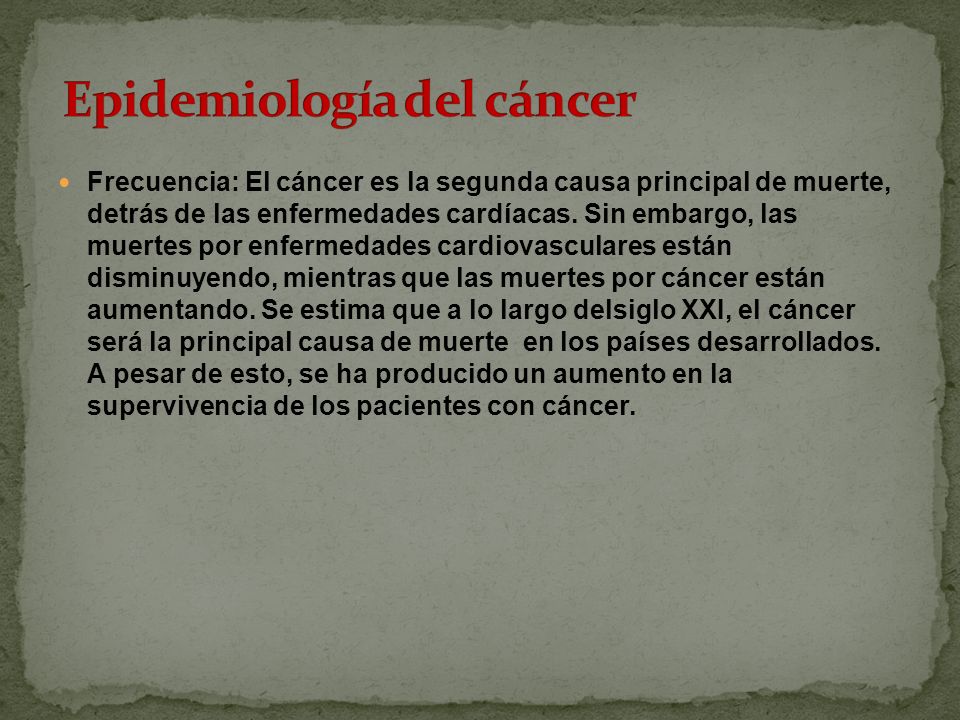 Epidemiología del cáncer
