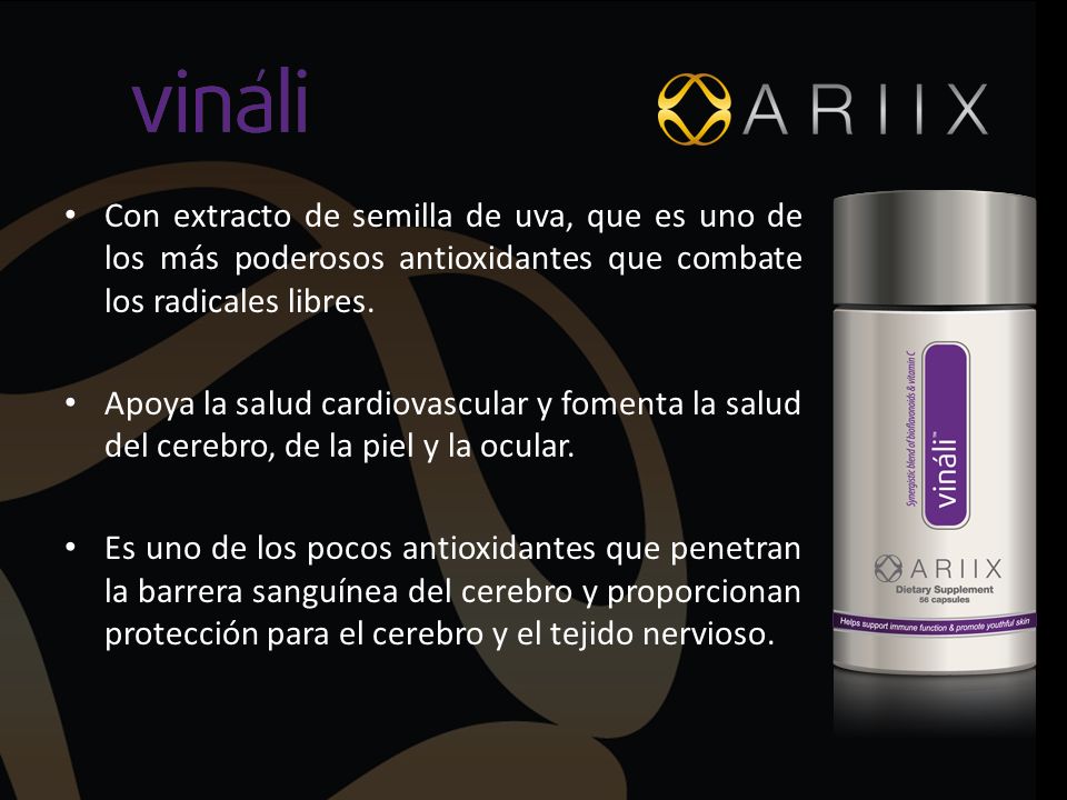 Con extracto de semilla de uva, que es uno de los más poderosos antioxidantes que combate los radicales libres.