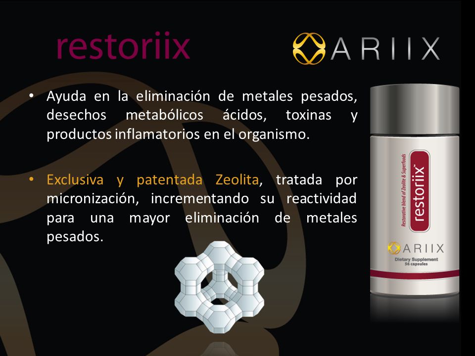 Ayuda en la eliminación de metales pesados, desechos metabólicos ácidos, toxinas y productos inflamatorios en el organismo.