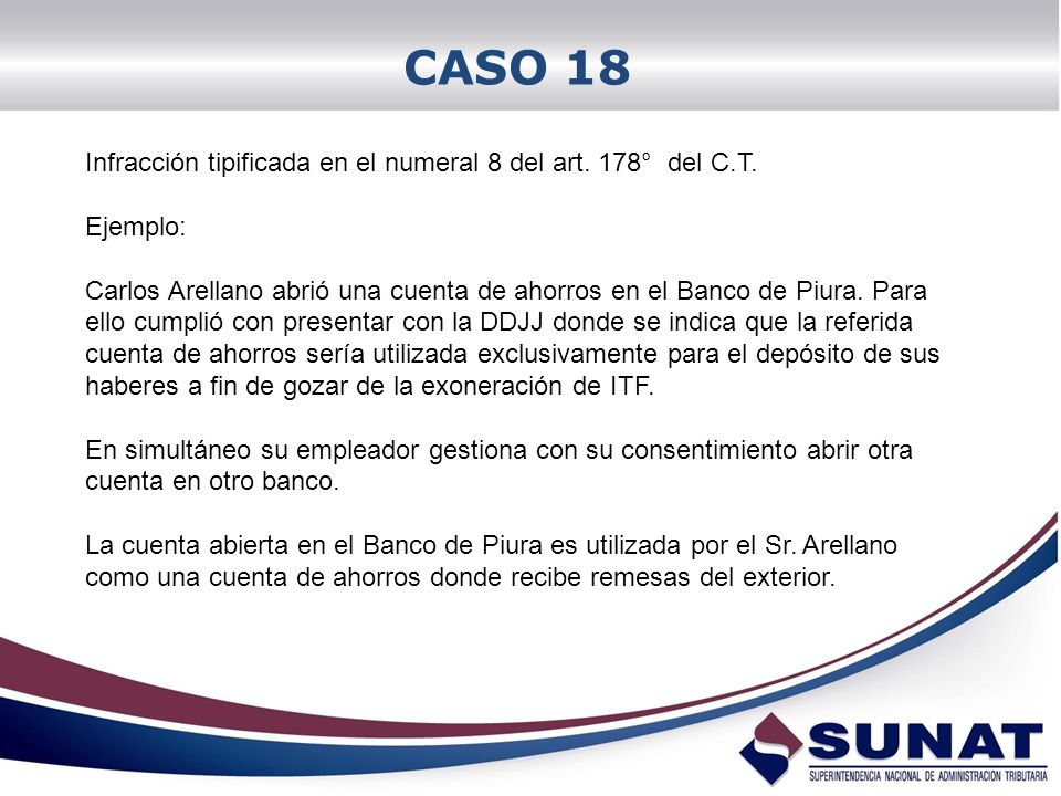 CASO 18 Infracción tipificada en el numeral 8 del art. 178° del C.T.