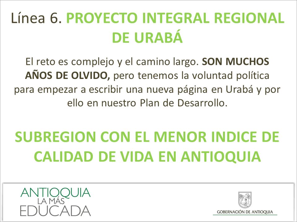 SUBREGION CON EL MENOR INDICE DE CALIDAD DE VIDA EN ANTIOQUIA