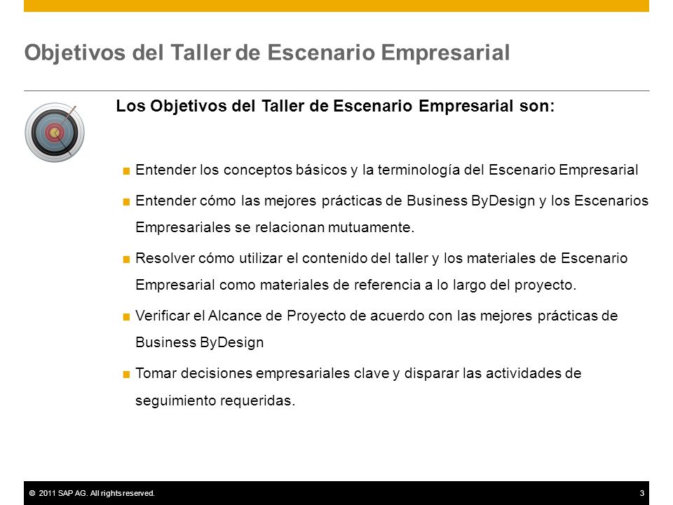Objetivos del Taller de Escenario Empresarial
