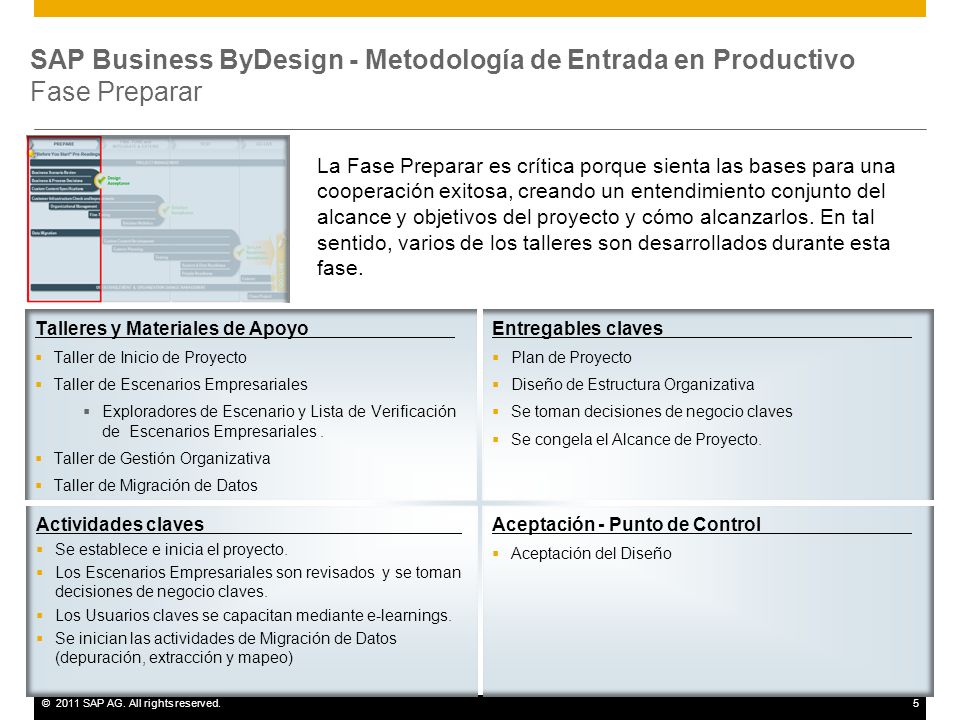 SAP Business ByDesign - Metodología de Entrada en Productivo Fase Preparar