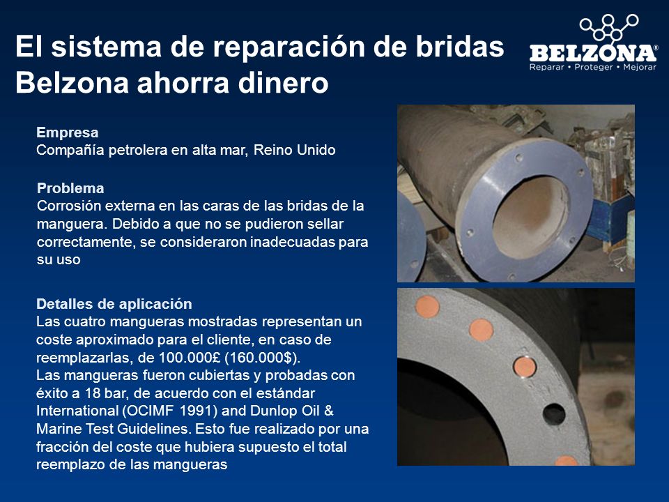 El sistema de reparación de bridas Belzona ahorra dinero