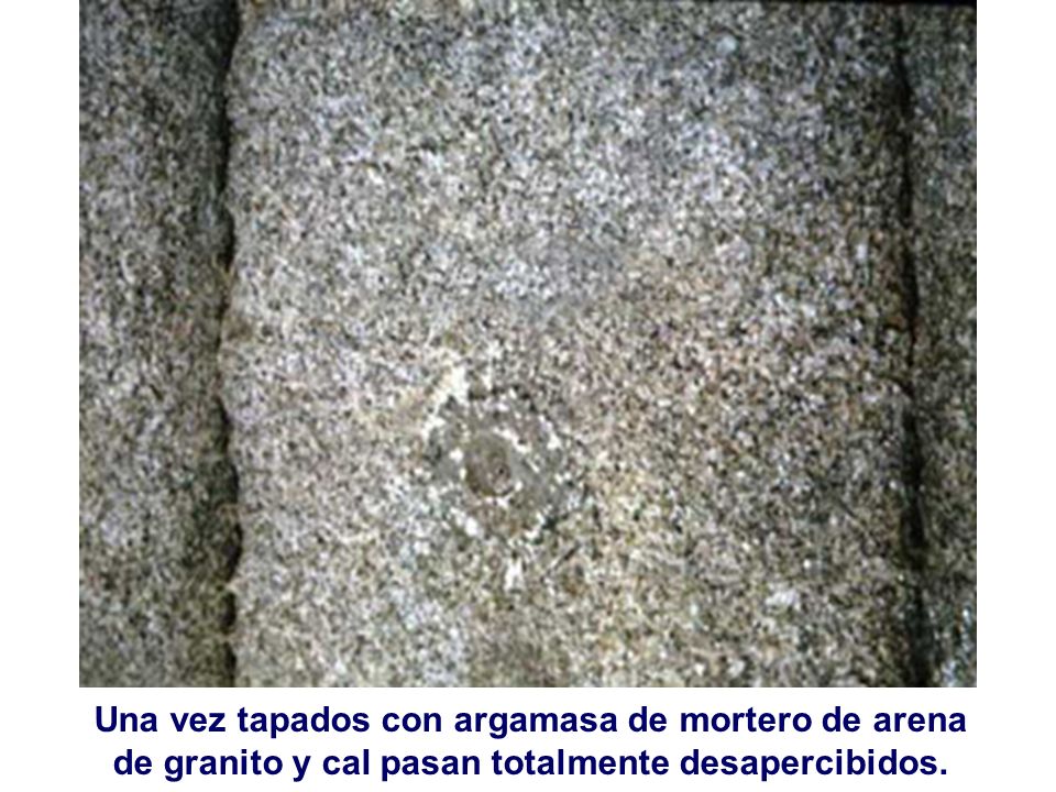 Una vez tapados con argamasa de mortero de arena